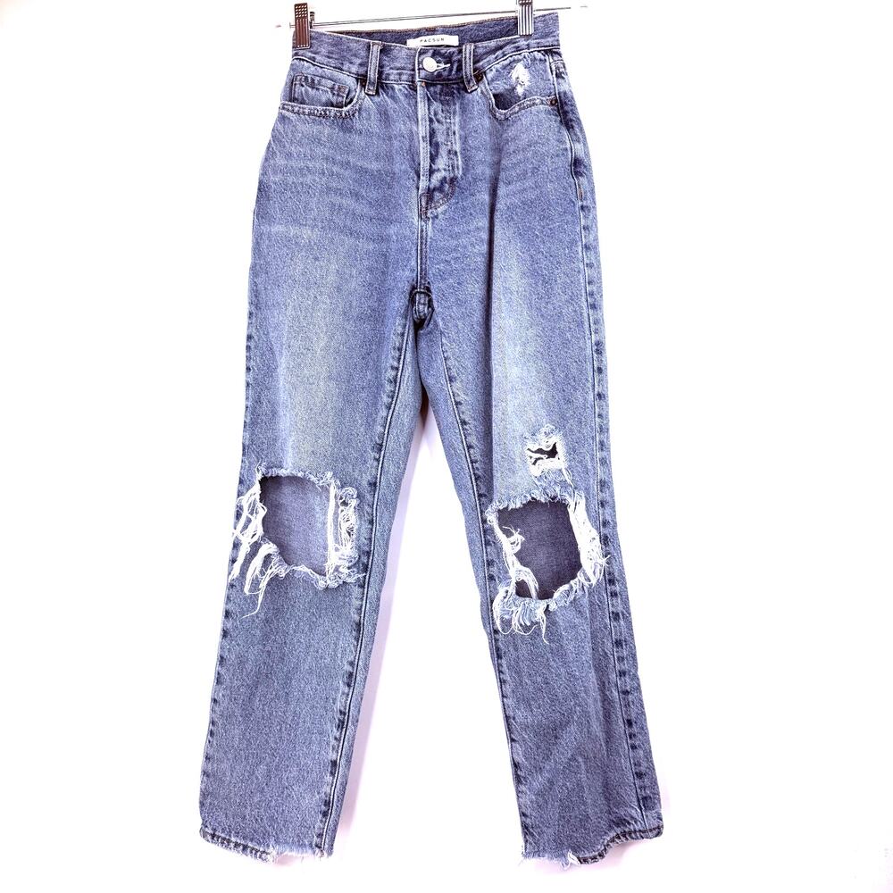 Pacsun Women's High Rise Straight Distressed Jeans Size 24